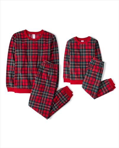 The Children's Place,Unisex Baby,Family Matching, Holiday Pajama Sets, Fleece,Red Tartan- Adult,XX-Large Image
