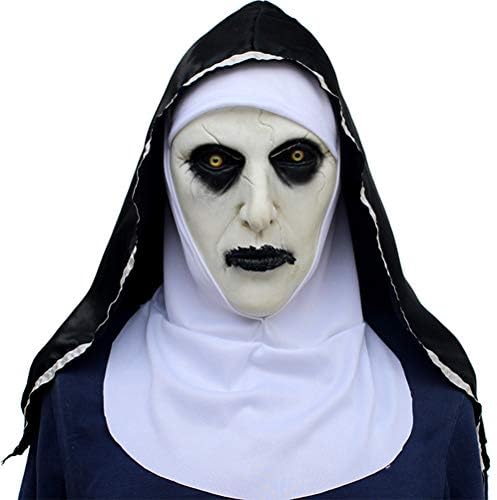 Pardobed The Nun Costume Mask - Halloween Scary Nun Cosplay Costume Mask
