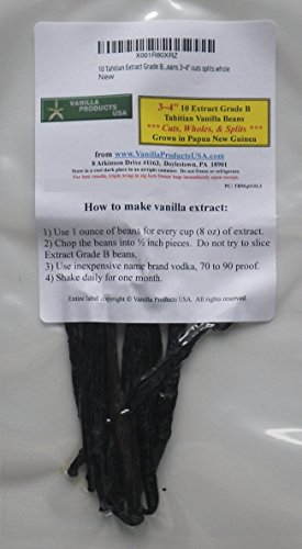 10 tahitian extract grade b vanilla beans 3~4 cuts spli…