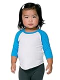American Apparel Infant Neon Poly-Cotton 3/4 Sleeve Raglan