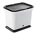 Full Circle Fresh Air Odor-Free Kitchen Compost Bin, Black and White