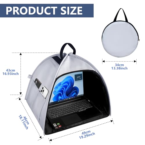 HoYiXi Universal Foldable Laptop Sun Shade & Privacy Shield - Fits 13-16 inch MacBook, Dell, Surface,Asus - Blocks Sunlight, Protects Privacy, Working Outdoor Travel,Anti - Glare(Have patents),Grey