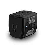 2000W Step Down Voltage Converter 220V to 110V and Universal Travel Plug Adapter Combo for Hair Dryer Steam Iron Cell phone Laptop MacBook - World Power Adaptor US AU UK Europe Over 150 Countries