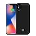 ZTESY iPhone X Battery Case, iPhone X 5000mAh Capacity Support Lightning Port Headphones Portable Charger Case Rechargeable Extended Battery Pack Charging Case with Kickstand for iPhone X -Black