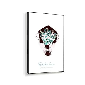 Framed Canvas Wall Art for Living Room, Bedroom Beautiful Bunch Flowers Canvas Prints for Home Decoration Ready to Hanging - 16x24 inches