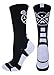 MadSportsStuff LAX Lacrosse Socks with Lacrosse Sticks Athletic Crew Socks (Black/White, Small)