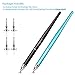 EVOLVA FUTURE TECHNOLOGY Newly Released Elegant Stylus Pen with Extra Long Expectancy Infinite Renewable Capacitive Spring Disc for IPad, iPhone and All Touch Screen Devices (2 Pack - Black + Blue)