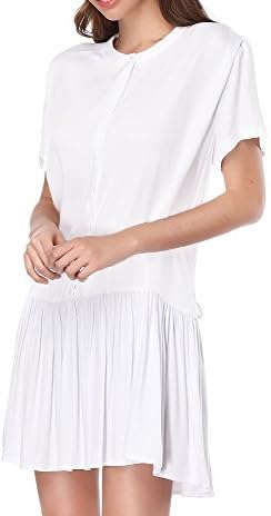 CIZITZZ Women's T-Shirt Loose Dress Short Sleeve Casual Summer Dress with Pleated
