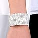 EleQueen 10-row Austian Crystal Cuff Bangle Bracelets Silver-tone Open End Bridal Bracelet for Women Girls