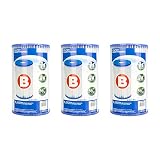 Intex B00LCIR3VS Pool Easy Set Type B Replacement Filter Pump Cartridge (3 Pack), 1 Pack, White