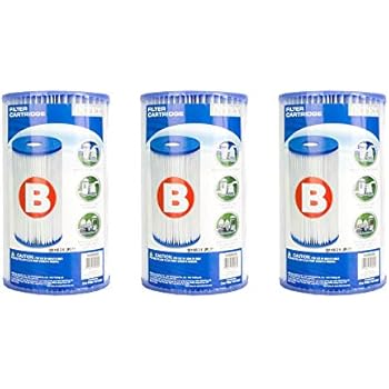 Intex B00LCIR3VS Pool Easy Set Type B Replacement Filter Pump Cartridge (3 Pack), 1, White