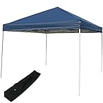 Sunnydaze Quick-Up Instant Canopy Event Shelter with Carrying Bag, 12 x 12 Foot Straight Leg, Navy Blue