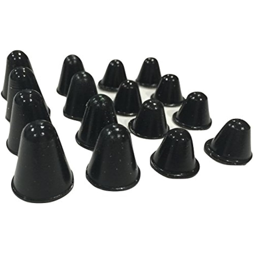 Conical Rubber Bumpers Black 16 PC Combo Made In USA Tall Feet