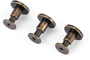 HZTYYIER 20Pcs Flat Leather Rivets Chicago Binding Screws Posts Assortment Kit for Scrapbook Photo Albums Leather Repair (6.5mm)