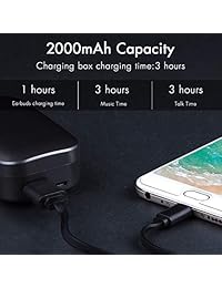 Yeleah Auriculares inalámbricos HiFi 4D sonido estéreo micrófono integrado con funda de carga portátil