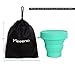 Collapsible Silicone Cup Foldable Sterilizing Cup for Menstrual Cup Moon Cup (Sky Blue-2 Pack)
