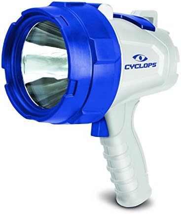 GSM Outdoors CYC-580HHS-MAR Cyclops Hand Held Rechargeable Marine Spotlight, 580 lm, White Body/Blue Accent