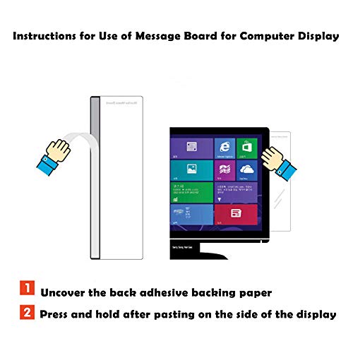 Hslife 2 Pack Acrylic Concise Computer Monitor Message Boards, Memo Holder for Screen, Computer Monitors Side Panel(One Pair,Left and Right)