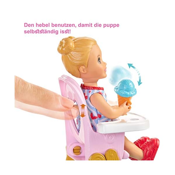 Barbie GHV87 - Skipper Babysitters Inc. Füttern Spielset mit Skipper-Puppe, Kleinkind und Zubehör, Spielzeug ab 3 Jahren – Bild 4