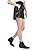 RICHKOKO Women Side Slit High Low PU High Waist Zipper Bodycon Mini Skirt