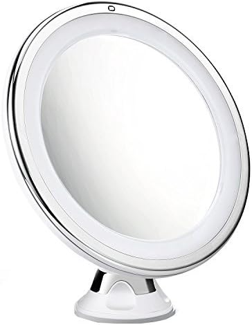 Mpow 5X Magnifying Mirror, 16 LED Lighted Makeup Mirror, 360 Rotation Bathroom Vanity Mirror with Strong Suction Cup, Natural Day Light, Portable & Cordless Bathroom Mirror, Table Stand Mirror