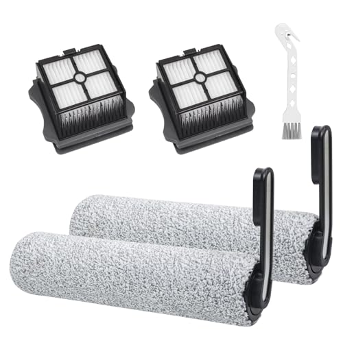 Accessories for Tineco Floor One S5/S5 Pro/S5 Pro 2/S5 Extreme Dual Spare Parts for Water and Dust Vacuum Cleaner Pack of 5 Accessories-2 Brush Rollers, 2 Replacement Filters