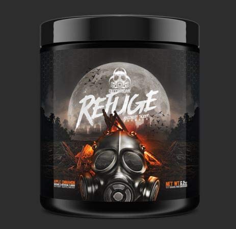 Refuge Recovery & Sleep Aid – Night Time Stress Reliever & Sleep Aid, Cortisol Reducing Adaptogen Supplement With Vitamin D, Magnesium, Zinc, HCl, Ashwagandha, Apple Cinnamon, 177g