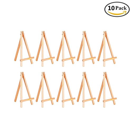 Vpang 10 Pcs Wooden Easel Mini Natural Wood Display Stand Craft Business Card Photo Display Easel
