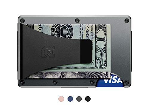 The Ridge Authentic Minimalist Metal RFID Blocking Wallet - Money Clip (Gunmetal)
