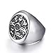 ELFASIO Men Stainless Steel Rings The Seal of Solomon Key of Solomon Seal Symbol Wiccan Vintage Jewelry