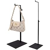 Metal Handbag Display Stand, Adjustable Purse Hook Rack, Bag Organizer Stand (black)