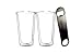 Craft Beer Glass Set 2 Double Wall Insulated Real Glass Tumblers 14 Ounce Pint Shape 2-Pack Set with 7 Inch Stainless Steel Speed Bottle Opener by Princeton Wares