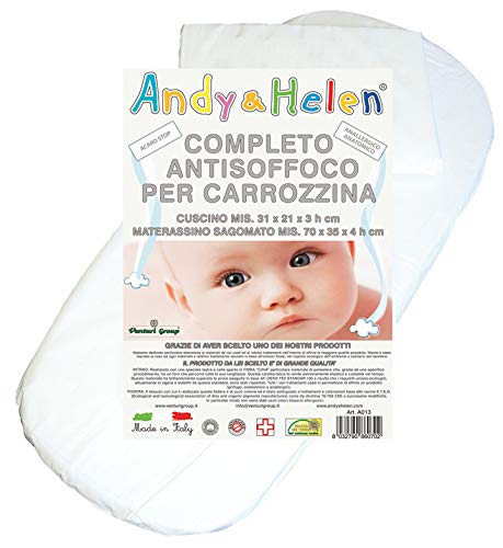 ANDY & HELEN® A013 Completo Antisoffoco per Carrozzina, composto da materassino e cuscino