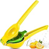 Chefbar Metal Lemon Lime Squeezer Manual Citrus Press Juicer Top Rated Premium Quality Citrus Juicers Aluminum Lime Squeezers, Fresh Force, Yellow