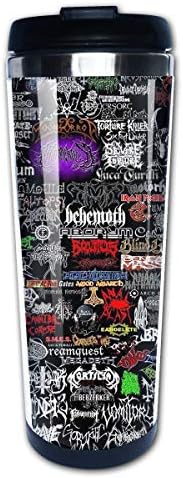 Lojaon Coffee Cup Tumbler Mug 304 Stainless Steel Liner,Metal Band Fashion Office Mug 400 Ml Water Bottles Portable Thermos Vacuum Flask