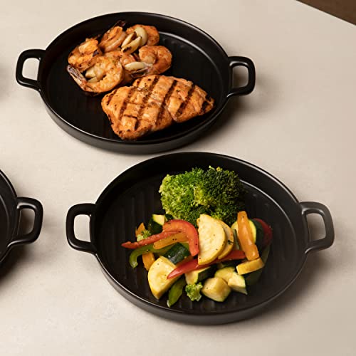 Bruntmor 10" X 6" Black Porcelain Set of 4 Serving Platters. Amazing