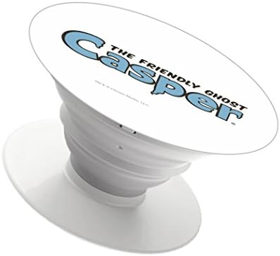 Multi Function Cell Phone Holder Finger Holder Expanding Stand and Grip Pop Mount Sockets for smartphone and tablet(white)-casper the friendly ghost blue logo