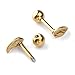 PiercingJ 2-4pcs 18G Stainless Steel Leaves Helix Tragus Cartilage Barbell Stud Earring