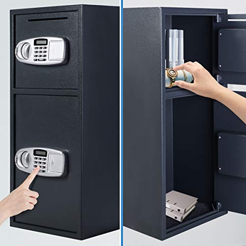 Giantex Safe Box Security Lock Box with Double Door and Keys Digital