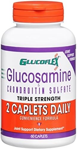 Glucoflex Glucosamine & Chondroitin Sulfate Dietary Supplement Caplets Triple Strength [2-A-Day] 60 ea (Pack of 3)