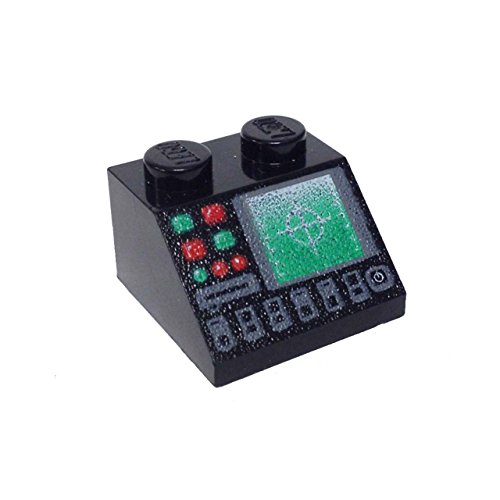 Lego Parts: Slope 45º 2 x 2 Decorated with Radar and Disk Slot Pattern (Black)