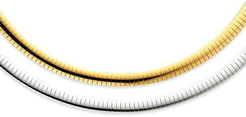 Sterling Silver & 14k Gold-plated 6mm Reversible w/ext Cubetto Necklace,16