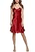 Avidlove Women's Nightshirts Satin Chemises Slip Sleepwear,Dark Red (FBA),Small