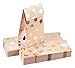 BLUE PANDA Goodie Bags Rose Gold Polka Dot Pink Paper - 24 Pack, Pink & Gold, 5.5 x 8.6 x 3 In - Paper Gift Bags with Flap Closure & Polka Dot Design for Birthday & Baby Shower Favors