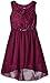 Amy Byer Girls' Big Girls' Sleeveless Lace to Solid Hi Lo Dress