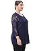 Chicwe Women's Lined Plus Size Lace Top Blouse 3/4 Sleeves M-4XL