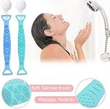 Transplant Silicone Bath Body Brush Scrubber Long Handle Exfoliating Green Men view 3