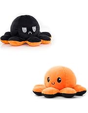 RAINBEAN Genuine Pieuvre Reversible, Reversible Octopus Plush Soft Toy, Cute Double-Sided Flip Octopus Pillow,Stuffed Animals Doll,Creative Toy Gifts for Kids,Friends