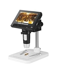 Microscopio Digital Pantalla LED de 4,3" 720P 10X 1000X Ampliación Cámara Grabadora de Vídeo para Teléfono Reparación Soldador Herramienta Joyería Evaluación Biológica