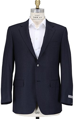 Canali classic fit black solid two button flat front ne…